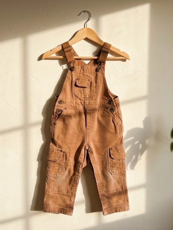 Duluth Trading Co Other - Duluth Trading Co Kids DuluthFlex Fire Hose Bib Overalls Brown Size 3T